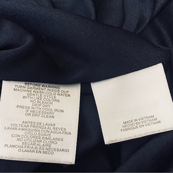 Anne Klein Navy and White Polka Dot Midi Dress Sz 10 - Picture 9 of 12